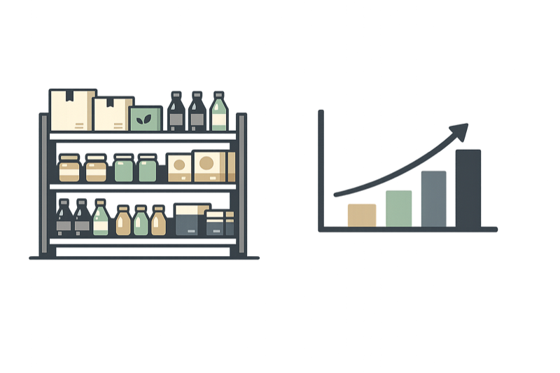 Fiddle inventory dashboard showing multi-channel CPG brand management