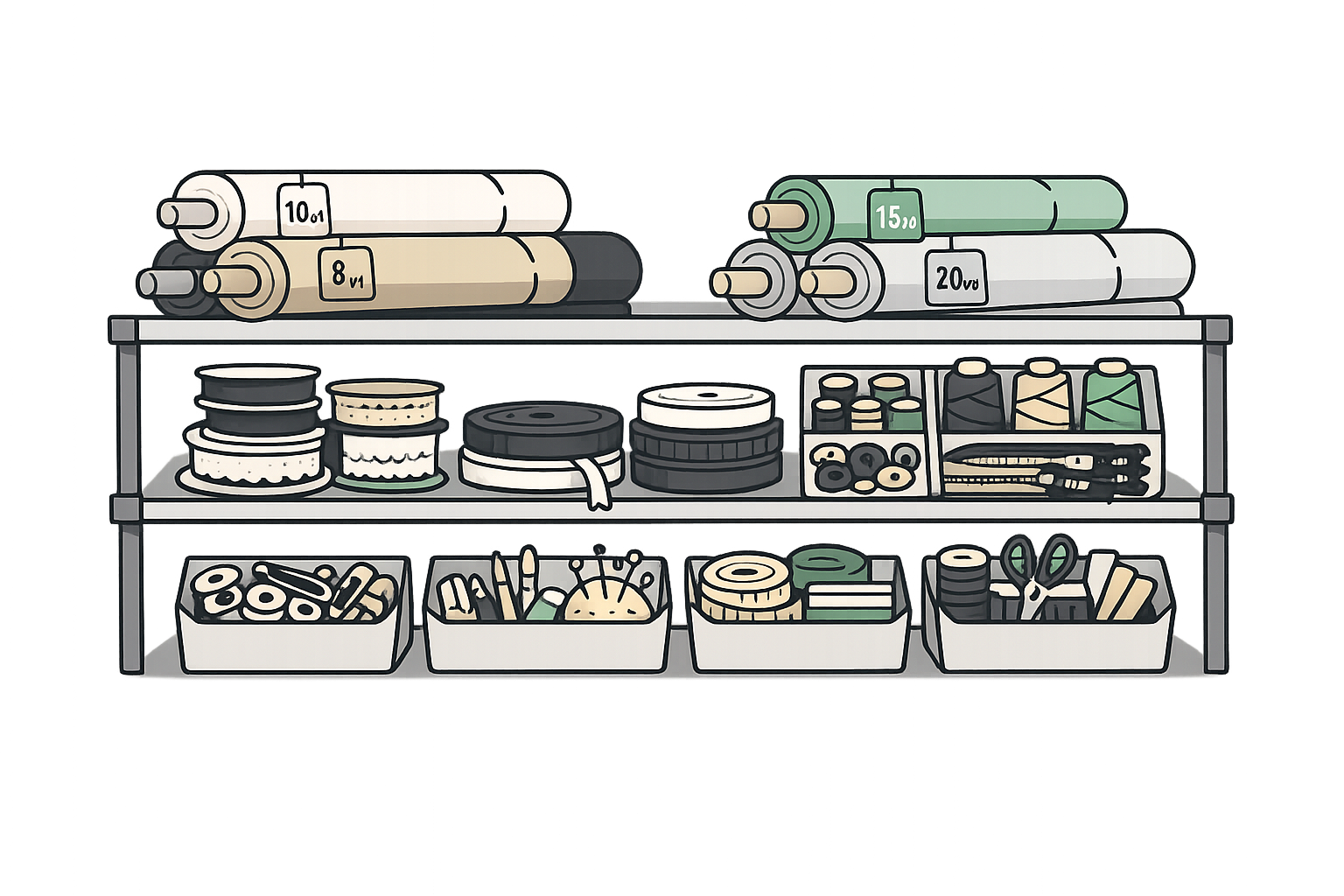 Fiddle fabric and materials tracking for textile manufacturing