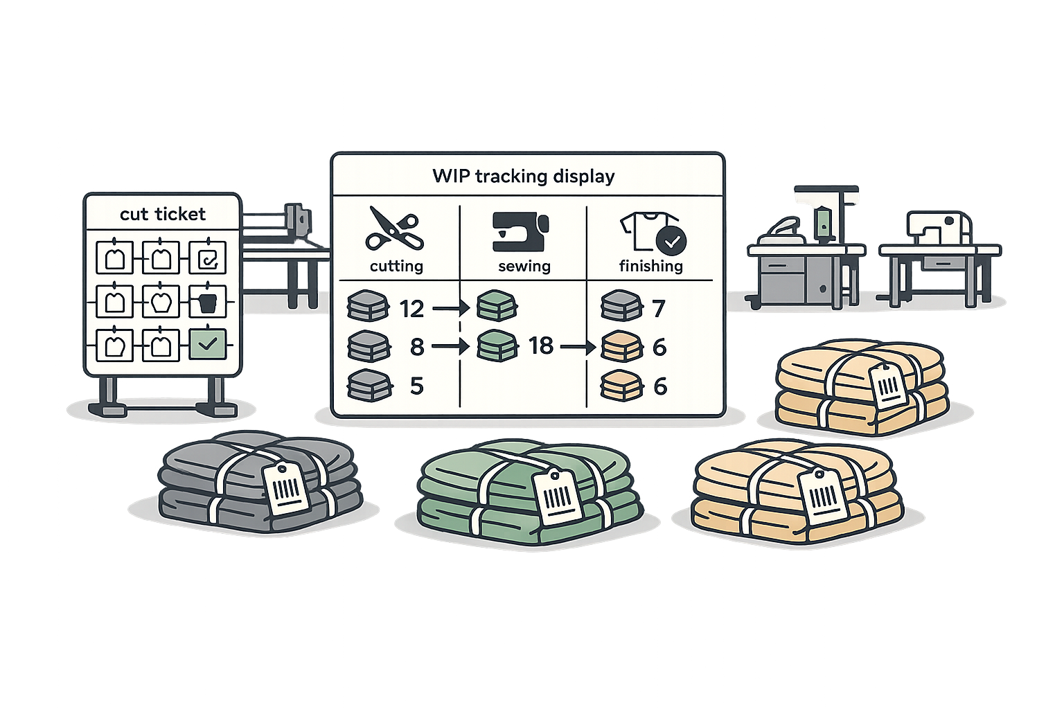 Fiddle production run management for apparel manufacturing
