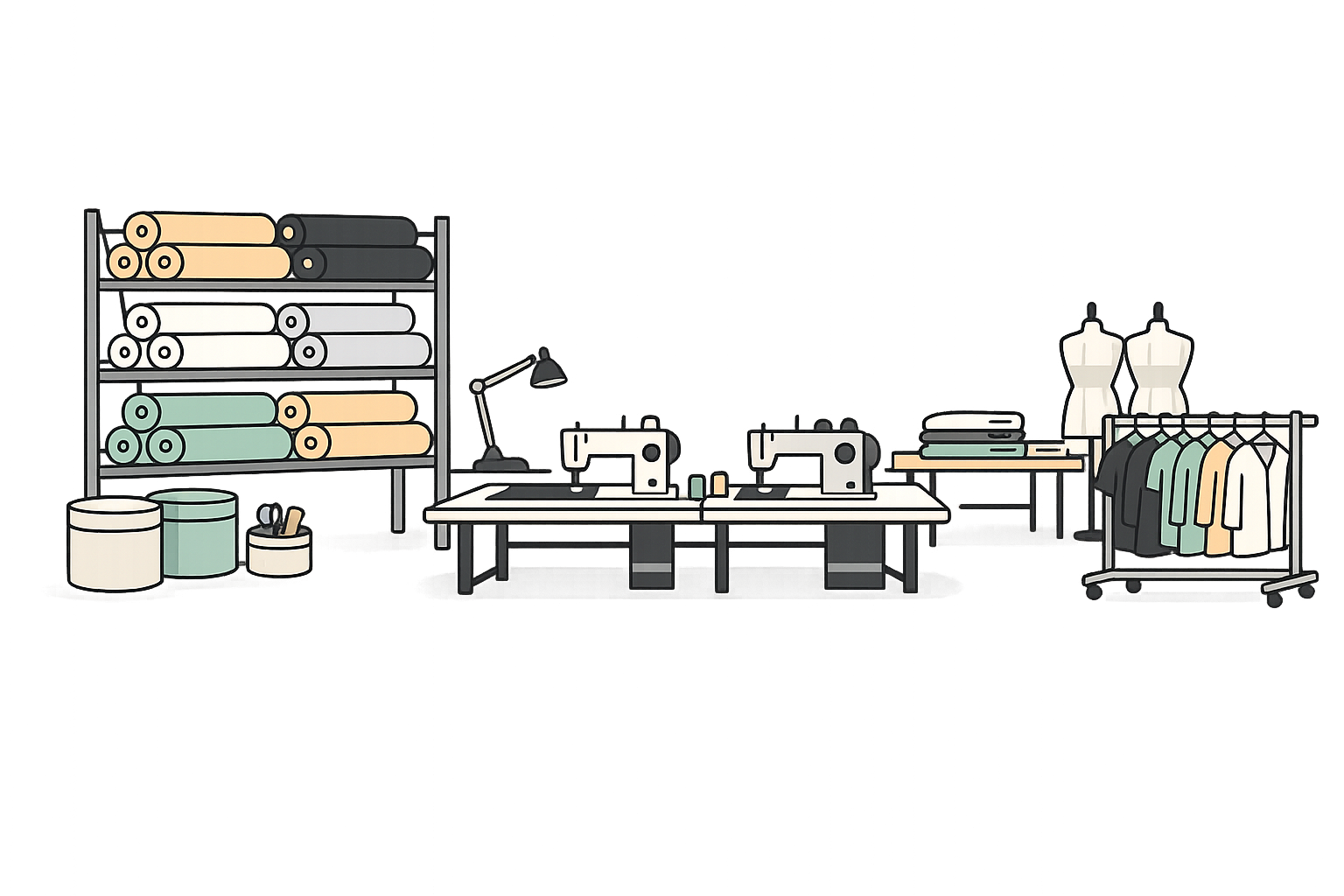 Fiddle inventory dashboard showing apparel production tracking
