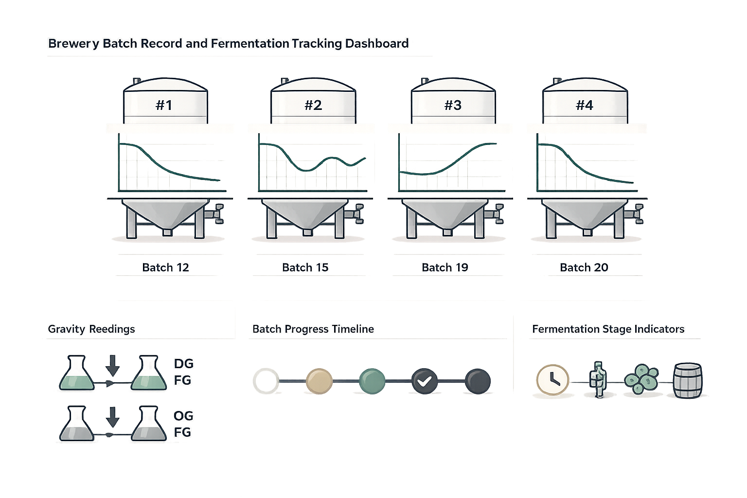 Fiddle batch record and fermentation tracking