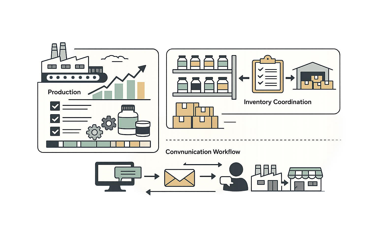 Fiddle contract manufacturer coordination for supplement brands